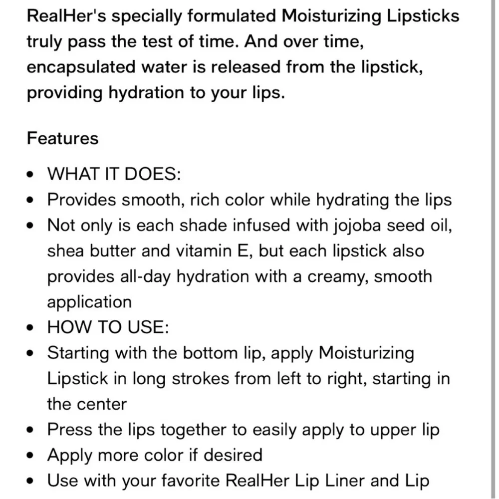Realher Moisturizing lipstick & too faced lip injection